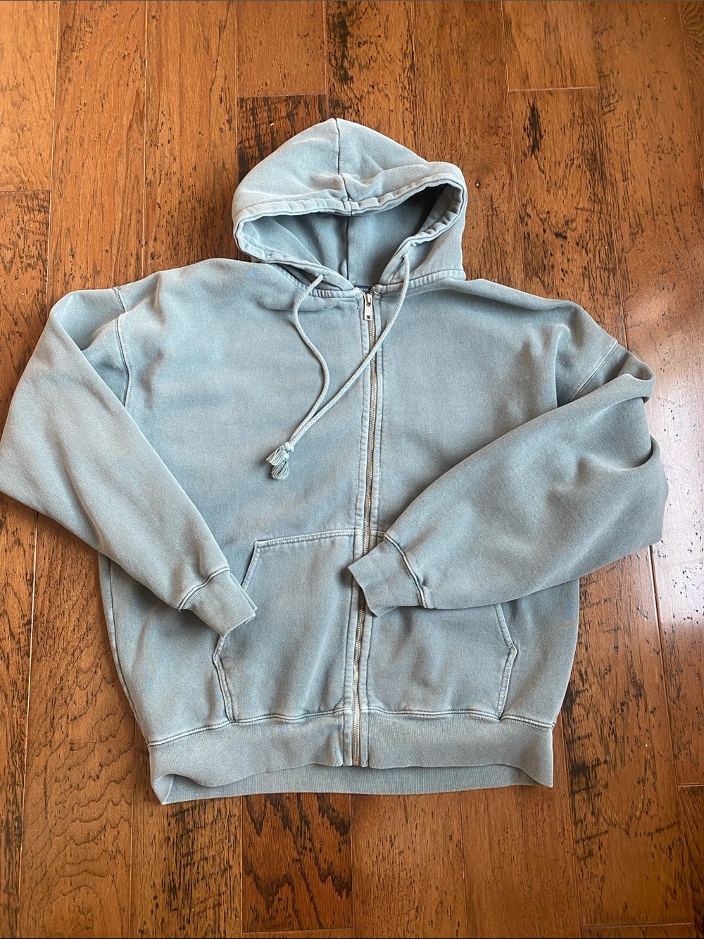 Women’s Light green Zip-Up Hoodie Sweater